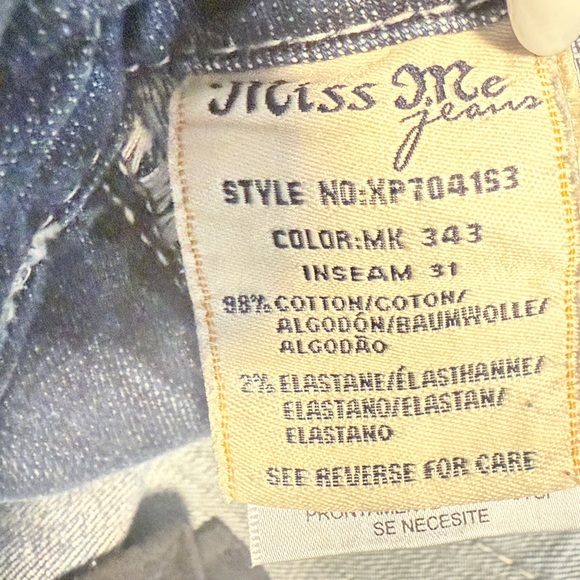 Miss Me Blue Relax Skinny Jeans with Embellished Pockets - Picture 9 of 12